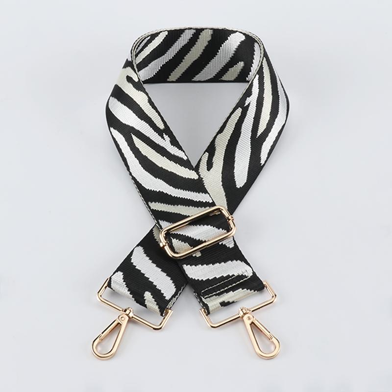 Zebra Print Jacquard Wide Bag Strap