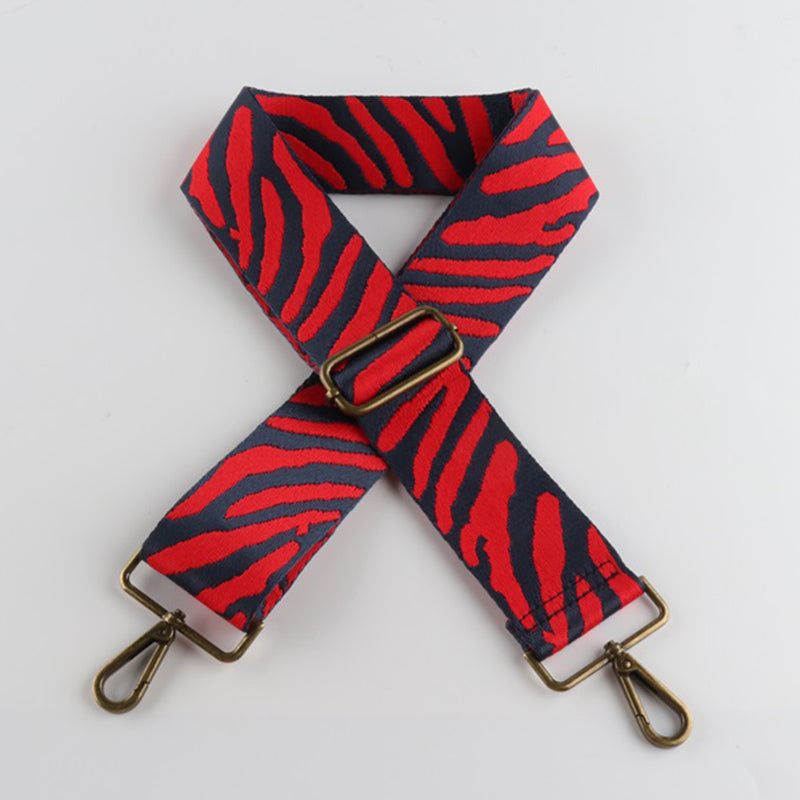 Multicolor Zebra Print Bronze Buckle Wide Shoulder Straps