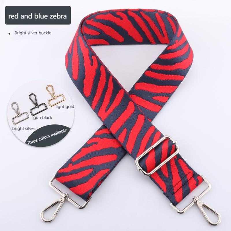 Zebra Print Jacquard Wide Bag Strap