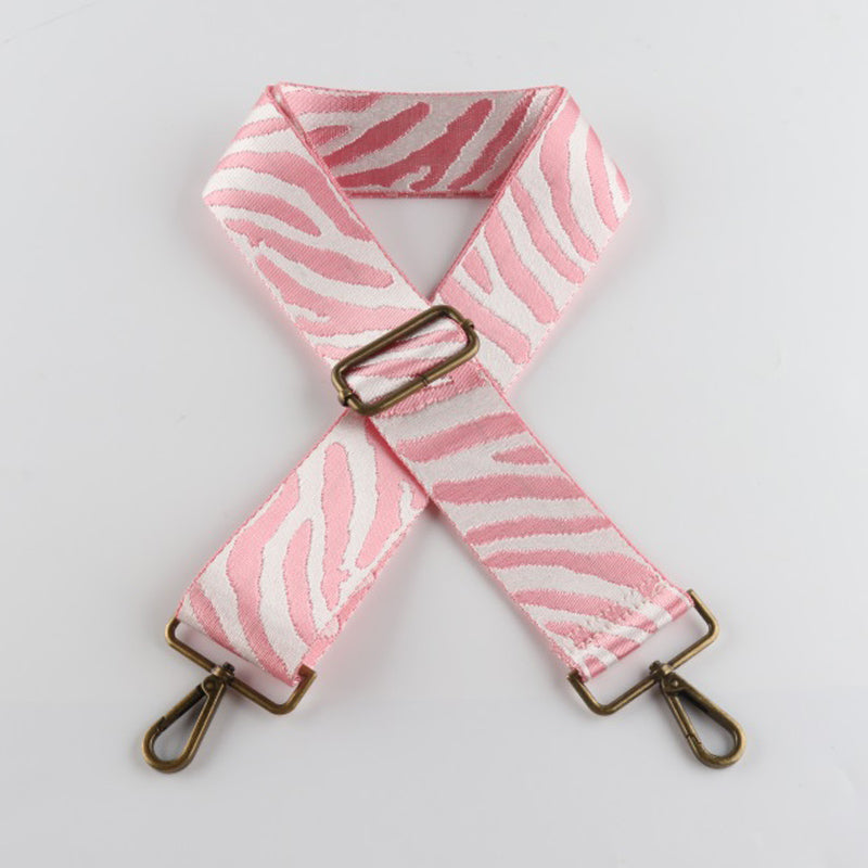 Multicolor Zebra Print Bronze Buckle Wide Shoulder Straps