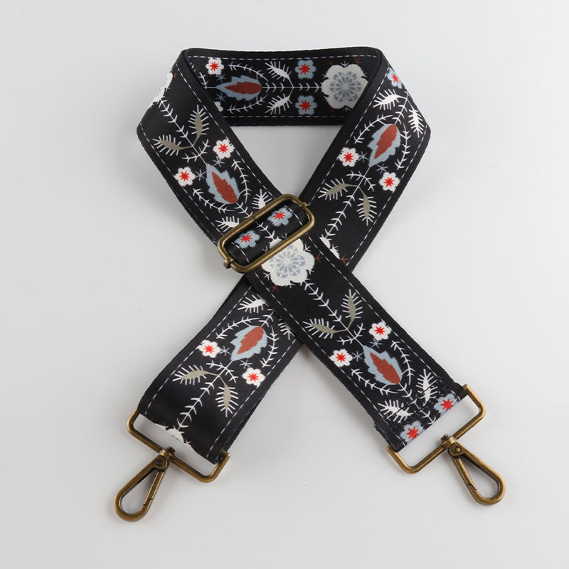 Ethnic Pattern Bronze Buckle Wide Shoulder Straps