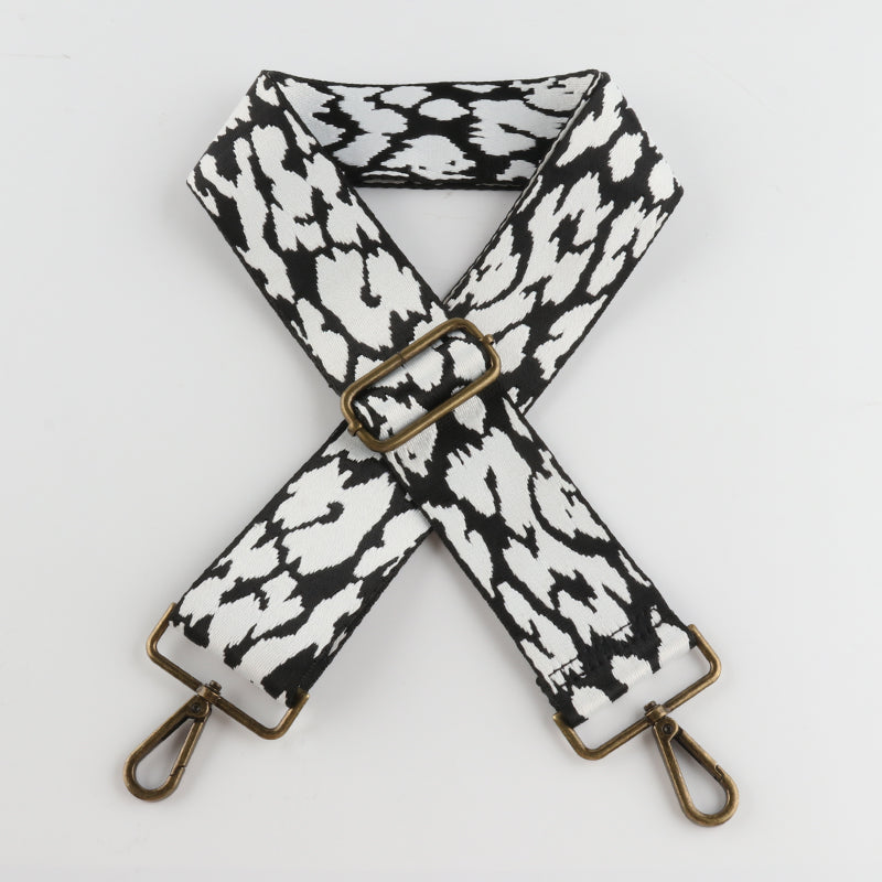 Classic Leopard Print Bronze Buckle Wide Shoulder Straps