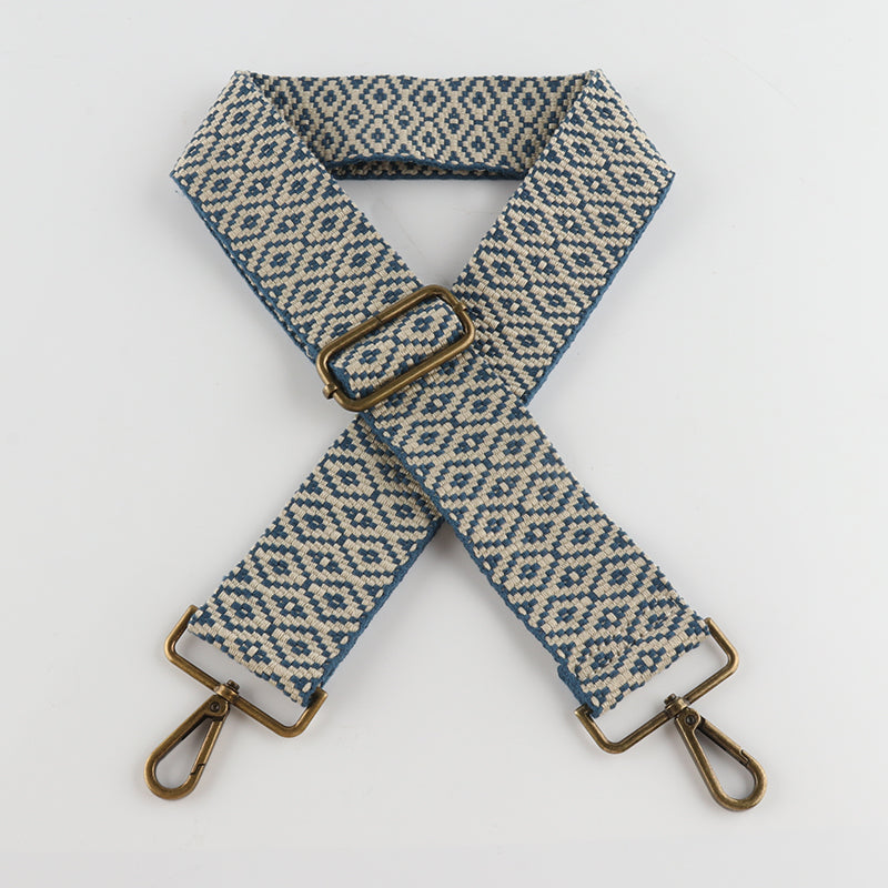 Ethnic Style Jacquard Bronze Buckle Wide Shoulder Straps
