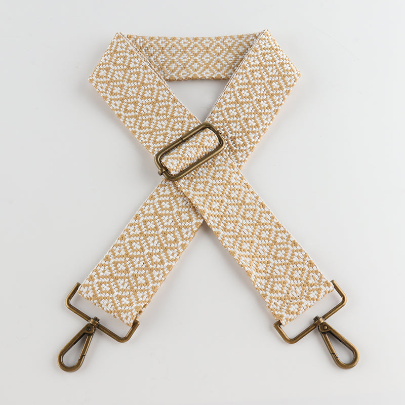 Ethnic Style Jacquard Bronze Buckle Wide Shoulder Straps