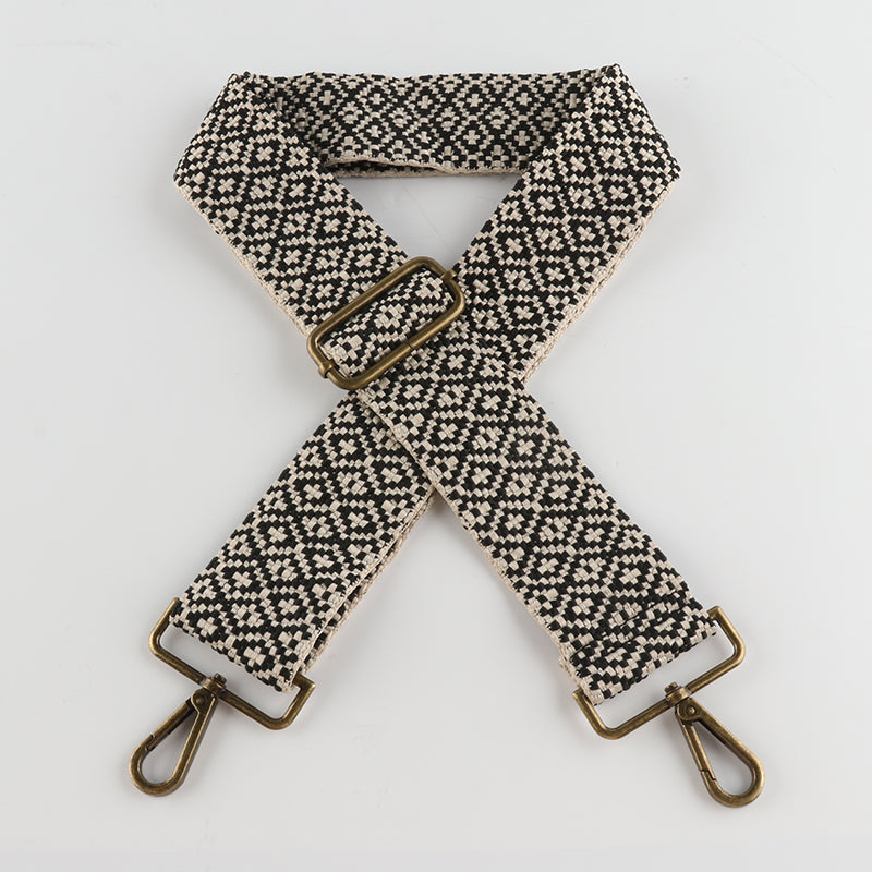 Ethnic Style Jacquard Bronze Buckle Wide Shoulder Straps