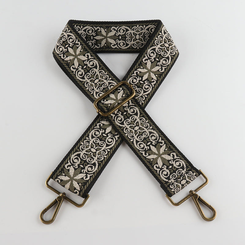 Colorful Graphics Jacquard Bronze Buckle Wide Shoulder Straps