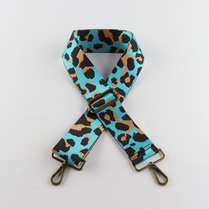 Leopard Texture Bronze Buckle Wide Shoulder Straps