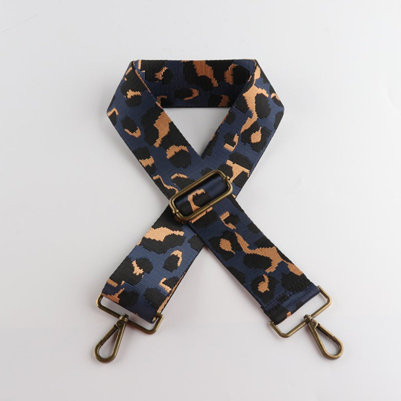 Leopard Texture Bronze Buckle Wide Shoulder Straps
