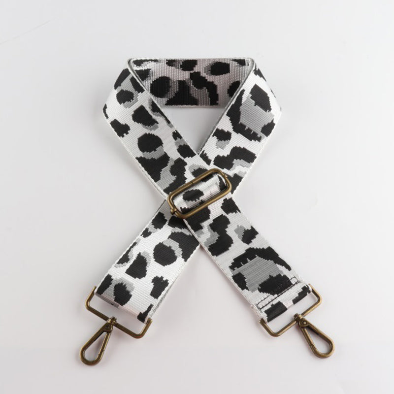 Leopard Texture Bronze Buckle Wide Shoulder Straps