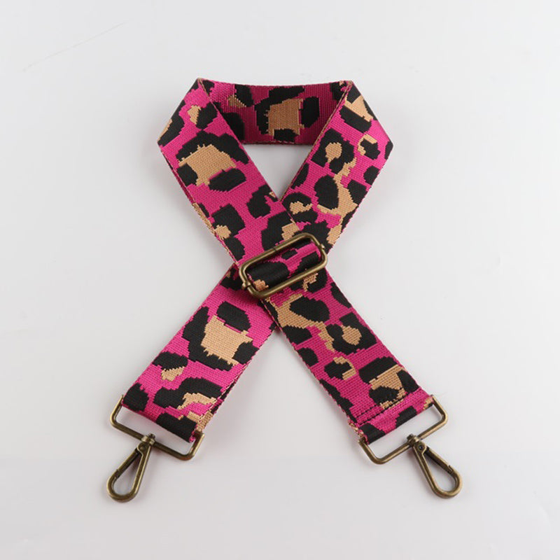 Leopard Texture Bronze Buckle Wide Shoulder Straps