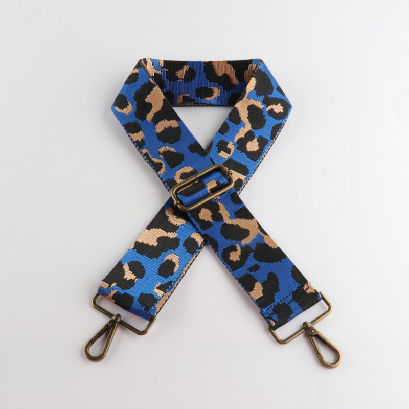 Leopard Texture Bronze Buckle Wide Shoulder Straps