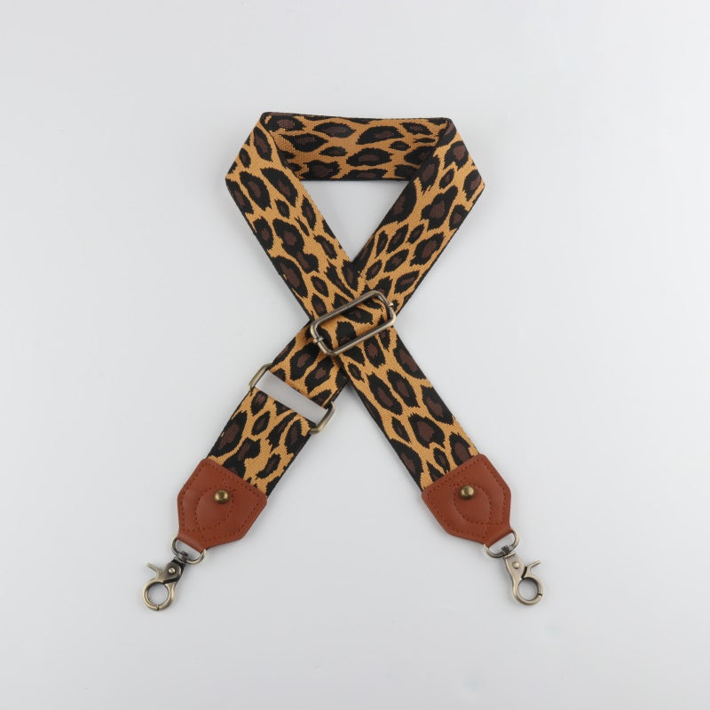 Ethnic Style Bag Strap with Brown Leather Head