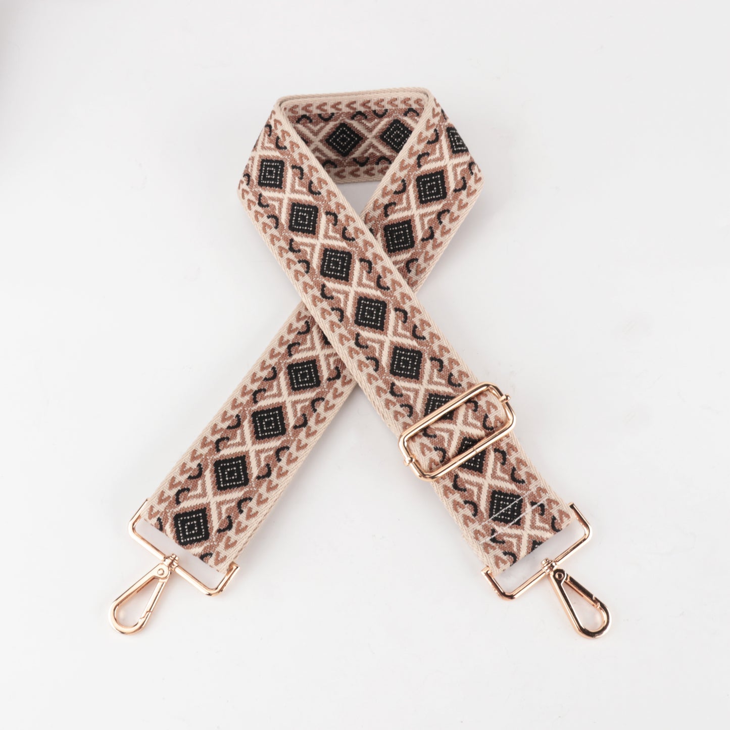 Two-color Diamond Wide Bag Shoulder Straps