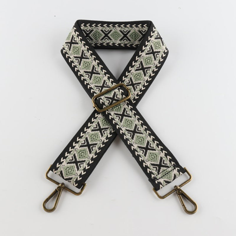 Colorful Diamond Bronze Buckle Wide Shoulder Straps
