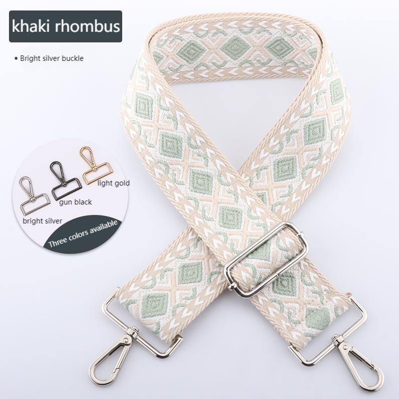 Two-color Diamond Wide Bag Shoulder Straps