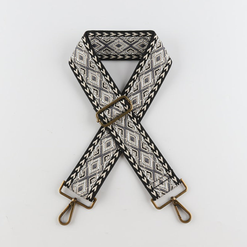 Colorful Diamond Bronze Buckle Wide Shoulder Straps