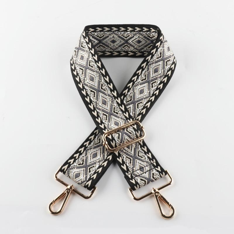 Two-color Diamond Wide Bag Shoulder Straps