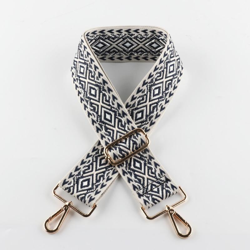 Two-color Diamond Wide Bag Shoulder Straps