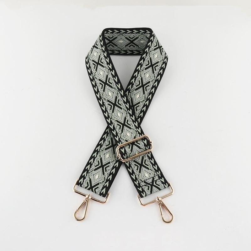 Two-color Diamond Wide Bag Shoulder Straps