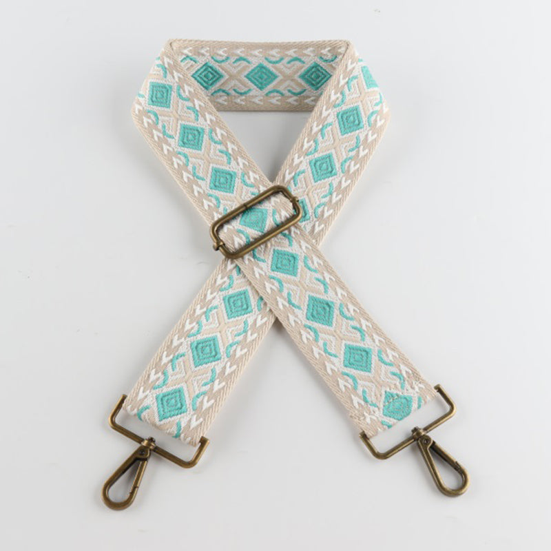 Colorful Diamond Bronze Buckle Wide Shoulder Straps