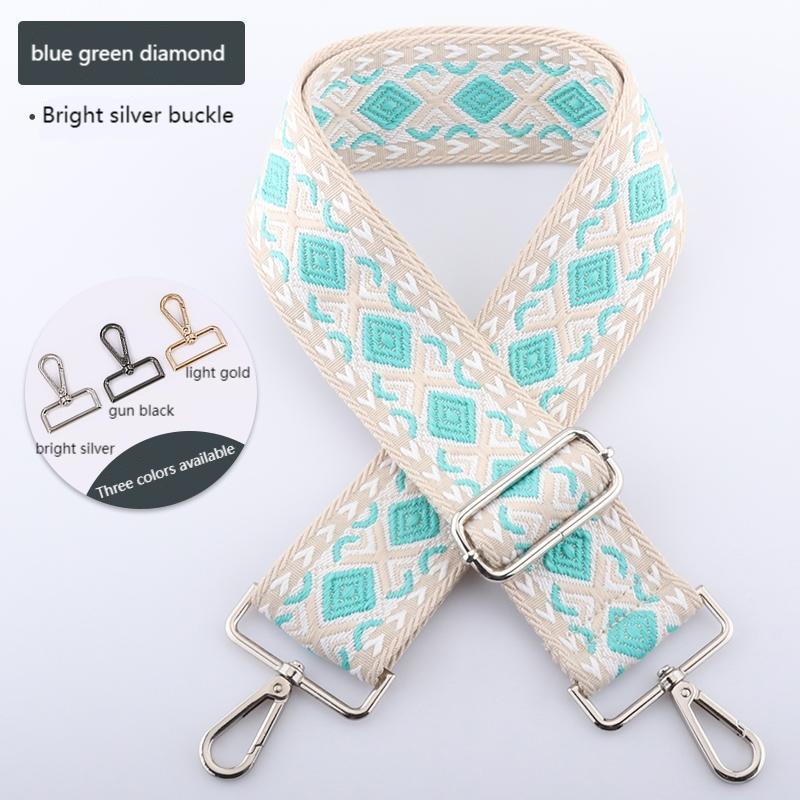 Two-color Diamond Wide Bag Shoulder Straps