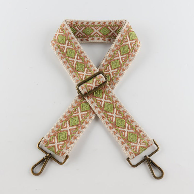 Colorful Diamond Bronze Buckle Wide Shoulder Straps