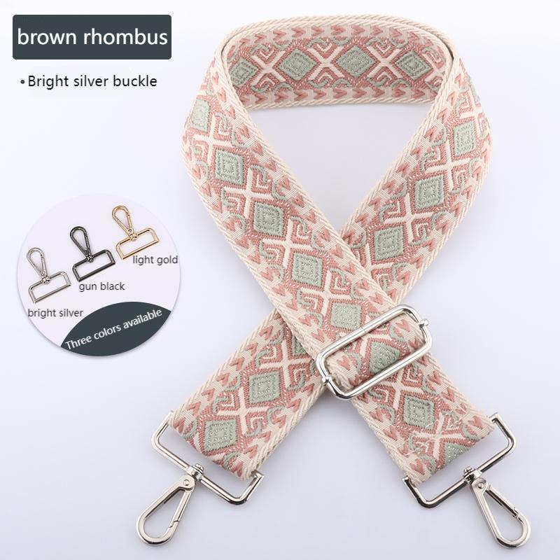 Two-color Diamond Wide Bag Shoulder Straps