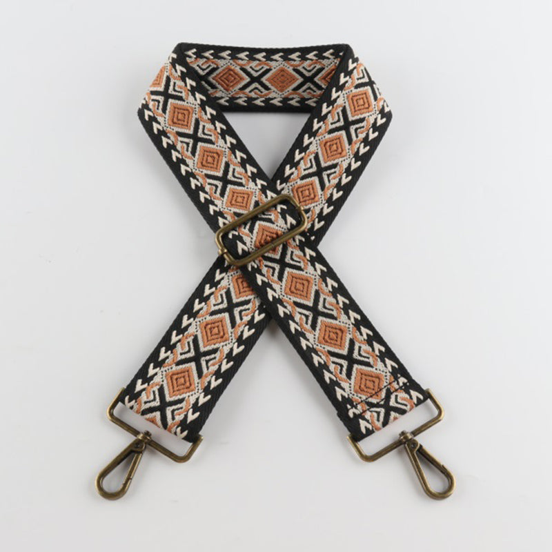 Colorful Diamond Bronze Buckle Wide Shoulder Straps