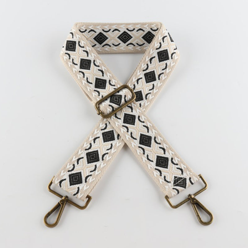 Colorful Diamond Bronze Buckle Wide Shoulder Straps