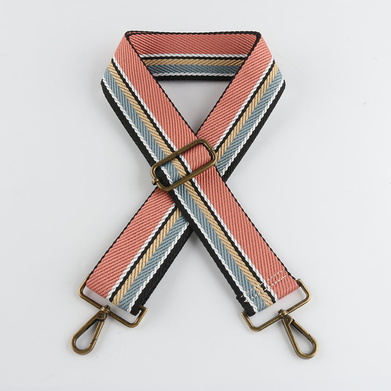 Two-tone Contrast Bronze Buckle Wide Shoulder Straps