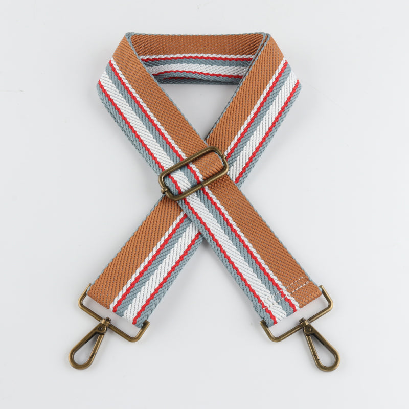 Two-tone Contrast Bronze Buckle Wide Shoulder Straps