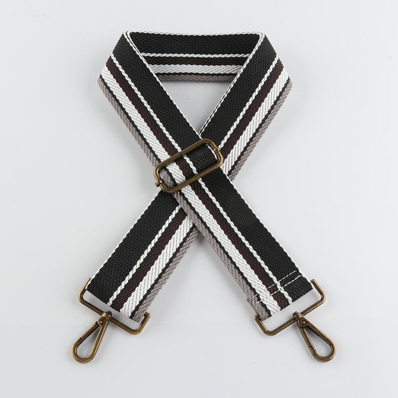 Two-tone Contrast Bronze Buckle Wide Shoulder Straps