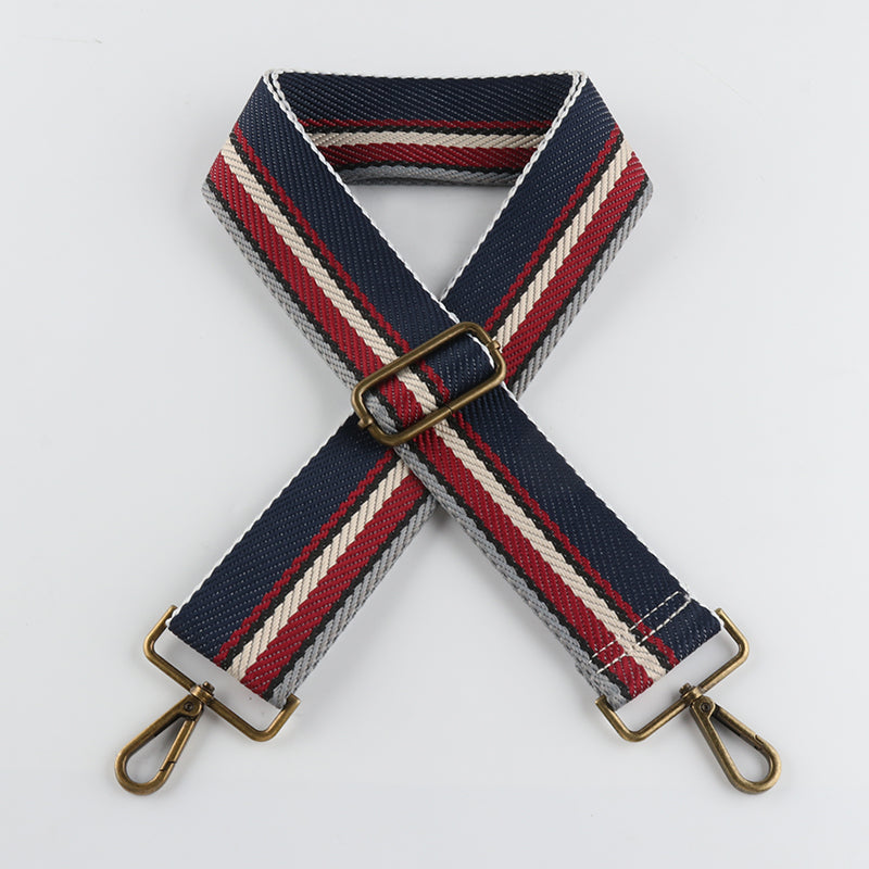 Two-tone Contrast Bronze Buckle Wide Shoulder Straps