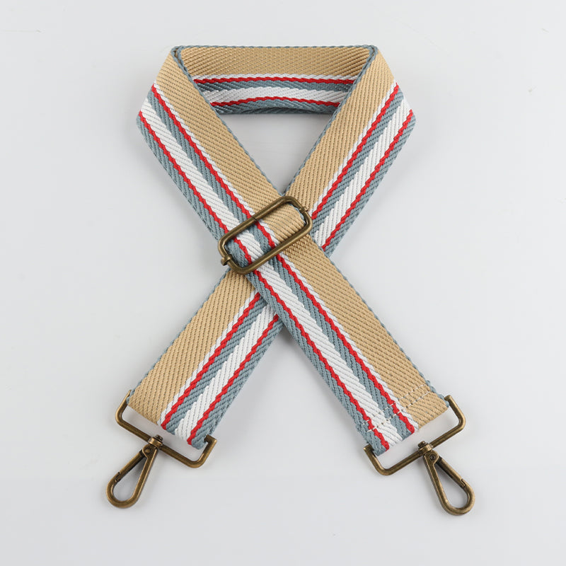 Two-tone Contrast Bronze Buckle Wide Shoulder Straps