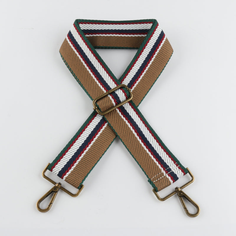 Two-tone Contrast Bronze Buckle Wide Shoulder Straps