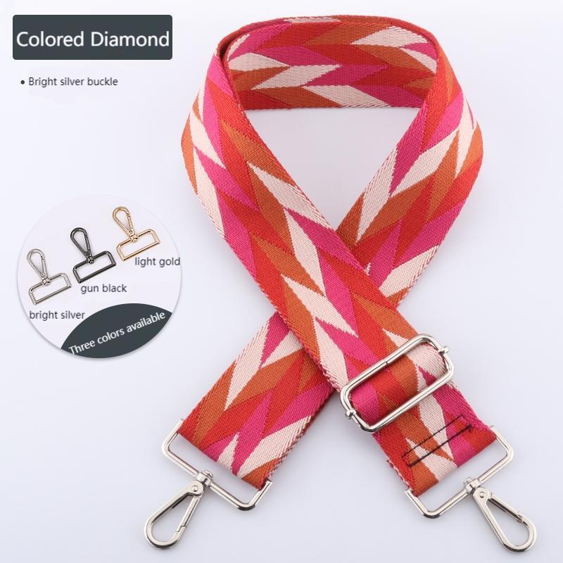 Colored Rhombus Wide Bag Shoulder Straps