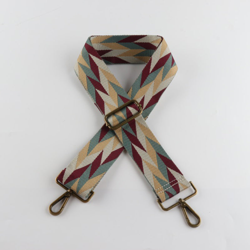 Diamond Fragments Print Bronze Buckle Wide Shoulder Straps
