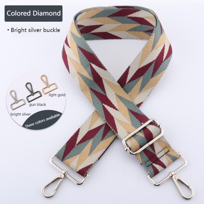 Colored Rhombus Wide Bag Shoulder Straps