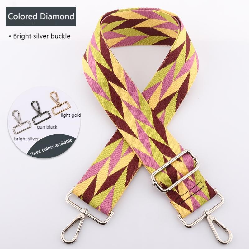 Colored Rhombus Wide Bag Shoulder Straps