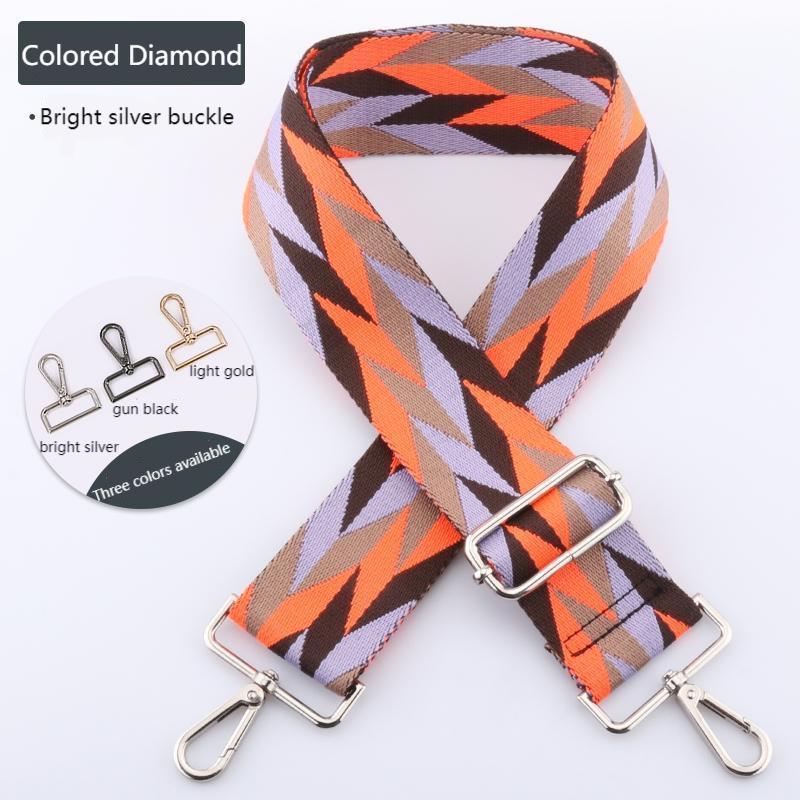 Colored Rhombus Wide Bag Shoulder Straps