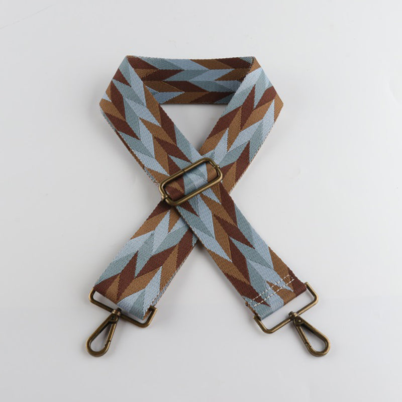 Diamond Fragments Print Bronze Buckle Wide Shoulder Straps