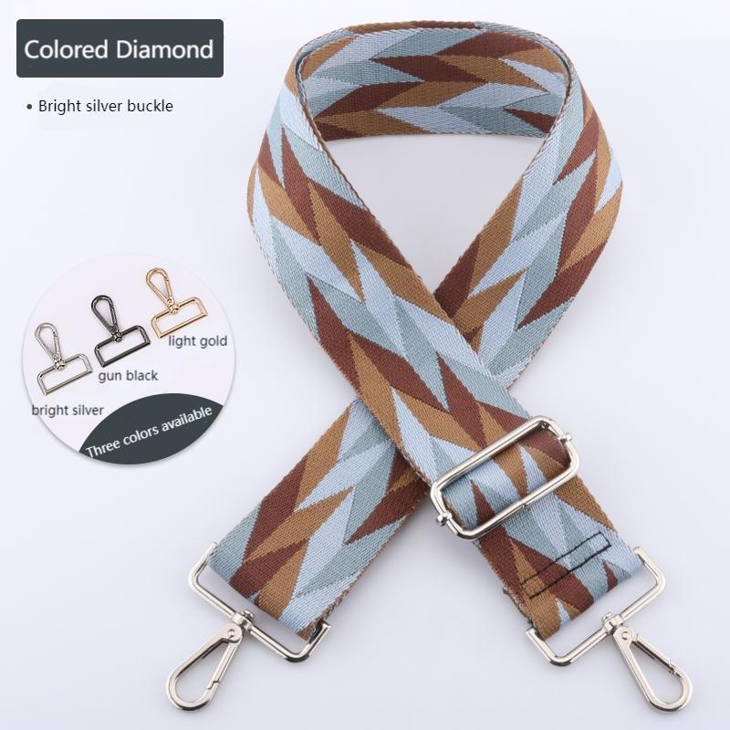 Colored Rhombus Wide Bag Shoulder Straps