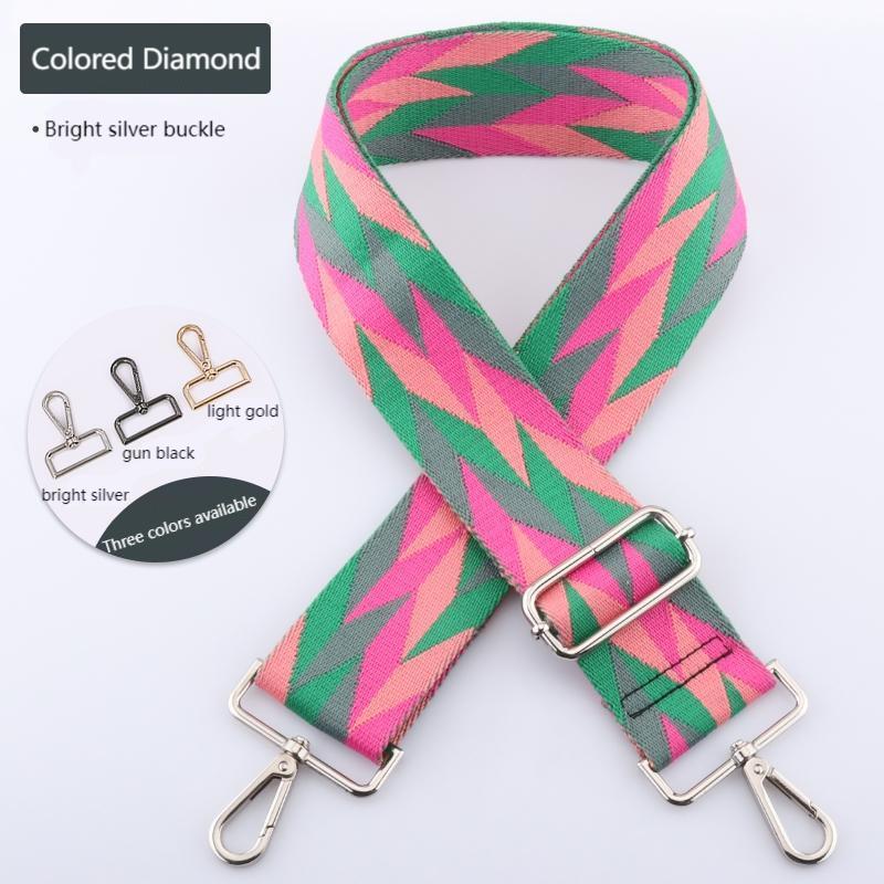 Colored Rhombus Wide Bag Shoulder Straps