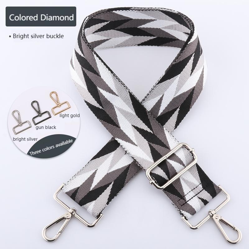 Colored Rhombus Wide Bag Shoulder Straps