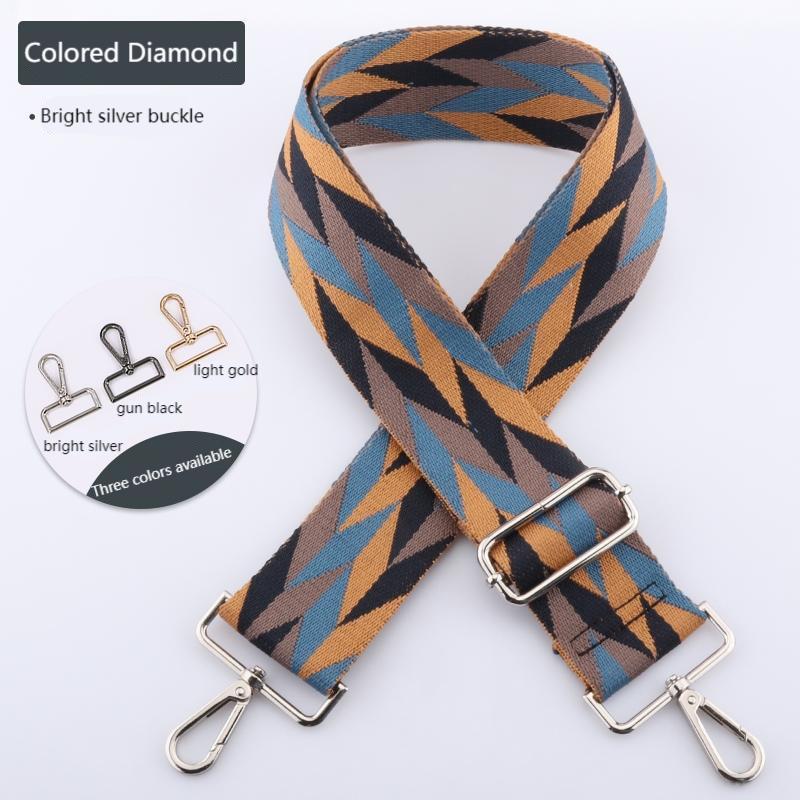 Colored Rhombus Wide Bag Shoulder Straps