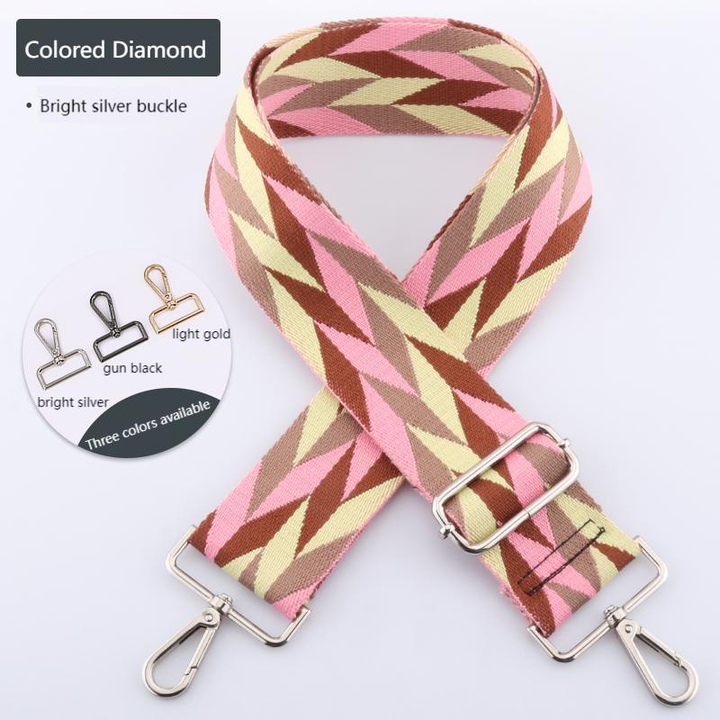 Colored Rhombus Wide Bag Shoulder Straps