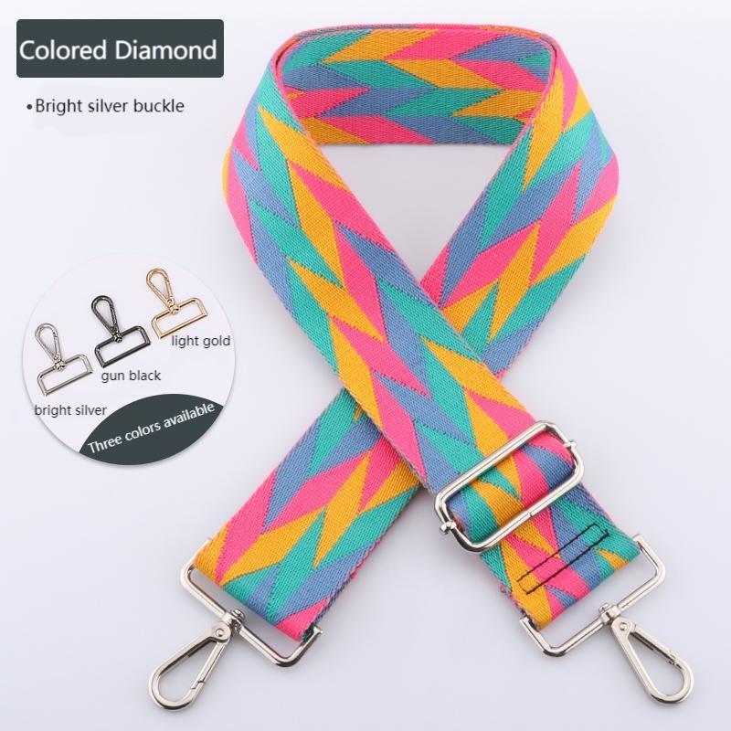 Colored Rhombus Wide Bag Shoulder Straps