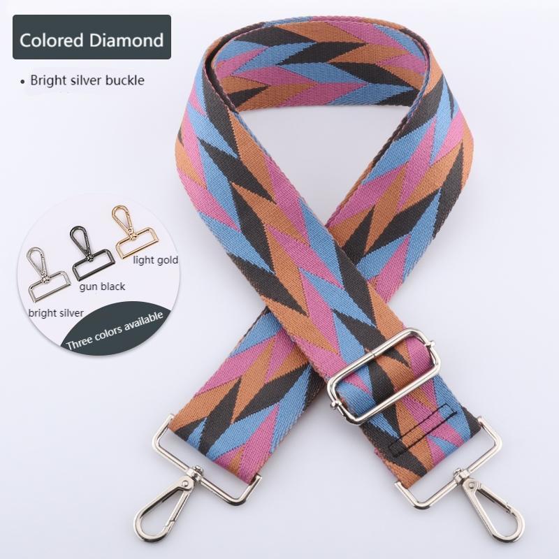 Colored Rhombus Wide Bag Shoulder Straps