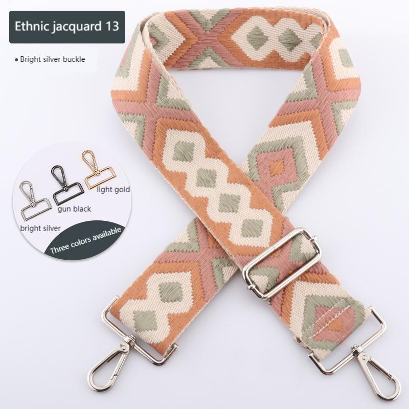 Ethnic Style Jacquard Wide Bag Strap