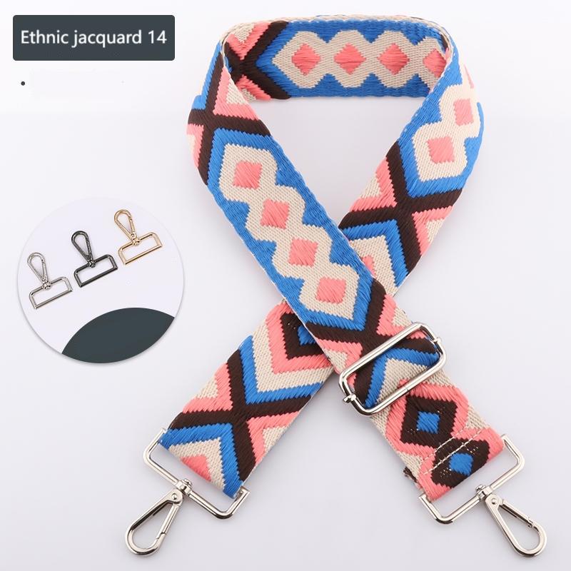 Ethnic Style Jacquard Wide Bag Strap